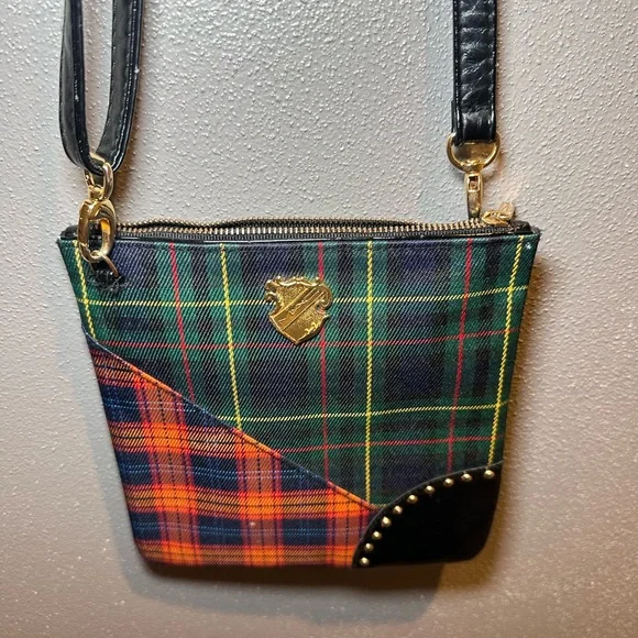MAC Plaid Crossbody Bag with Gold Accents - Picture 1 of 6